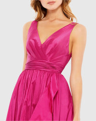 Pink Taffeta High Low Ruffle Gown