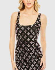 Black Beaded Sheath Dress