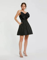 Strapless Oversized Bow Fit & Flare Mini Dress