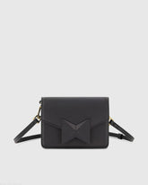 Black Mini Leather Tone On Tone Crossbody Bag - FINAL SALE