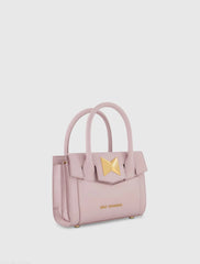 Purple Small Leather Tote Bag With Gold Hardware - FINAL SALE