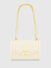 White Quilted Napa Leather Handbag With Gold Chain - FINAL SALE