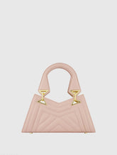 Pink Angular Quilted Napa Leather Handbag