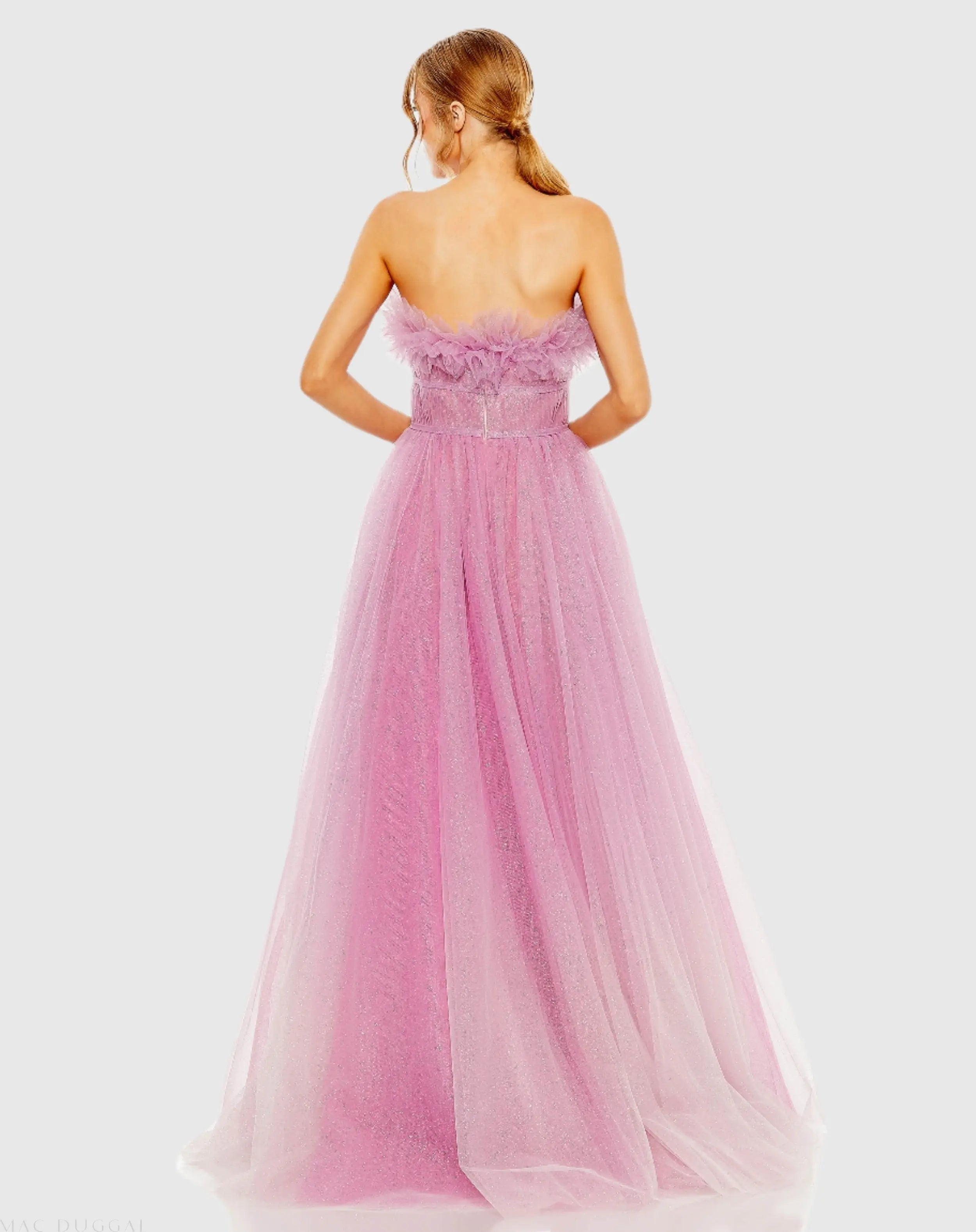 Purple Strapless Glitter Tulle Gown - FINAL SALE