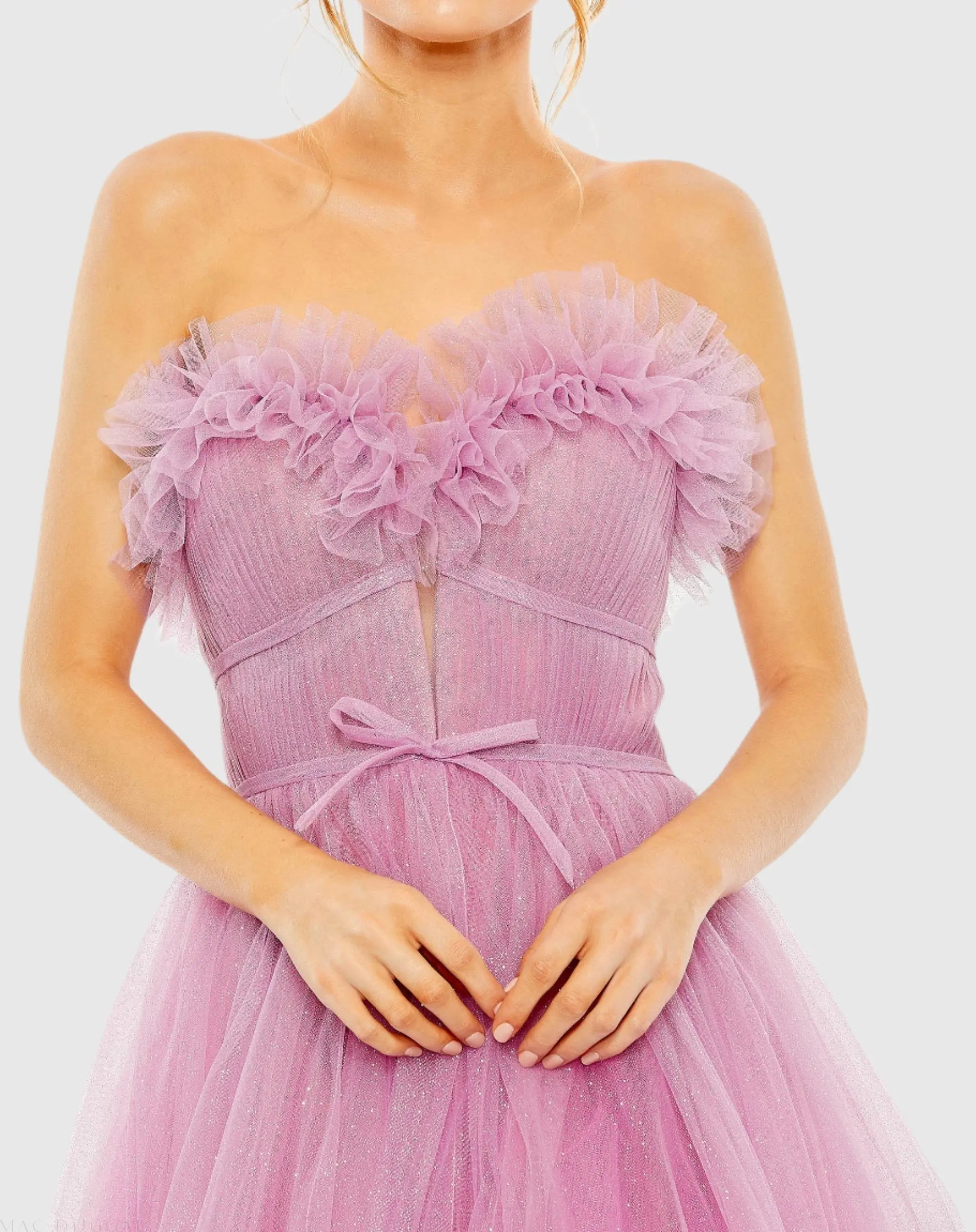 Purple Strapless Glitter Tulle Gown - FINAL SALE