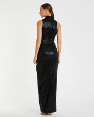 Black High Neck Sleeveless Gown