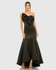 Black Strapless Bow Mermaid Gown