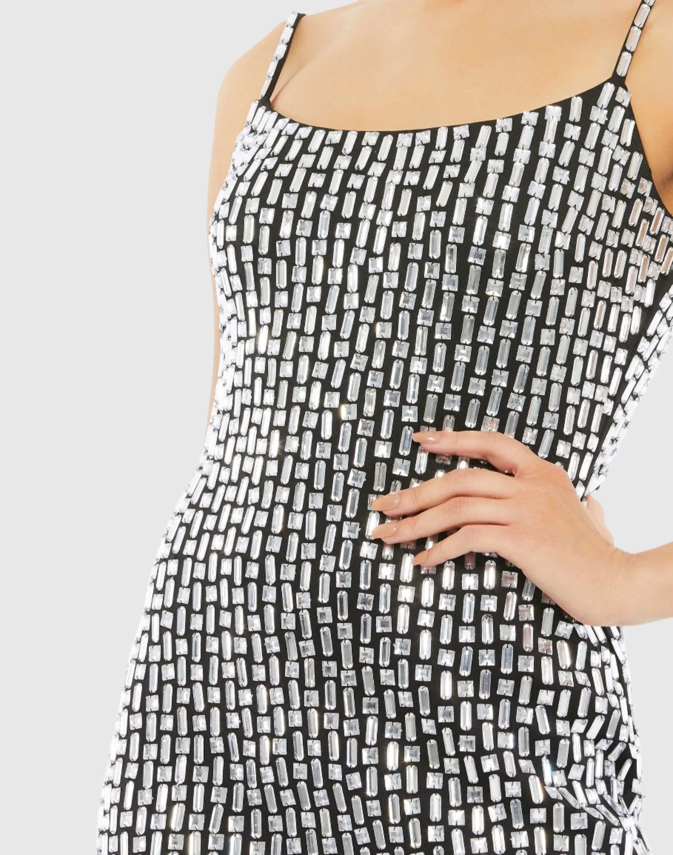 Black Beaded Tank Mini Dress