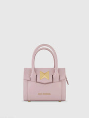 Purple Small Leather Tote Bag With Gold Hardware - FINAL SALE