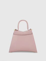 Purple Medium Angular Leather Handbag With Gold Hardware