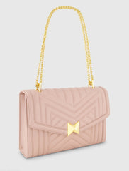 Pink Quilted Napa Leather Handbag With Gold Hardware - FINAL SALE